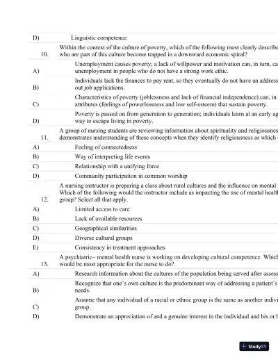 Test Bank For Psychiatric Nursing: Contemporary Practice (Boyd, Psychiatric Nursing) Fifth Edition - Page 14 preview image