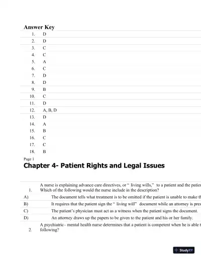 Test Bank For Psychiatric Nursing: Contemporary Practice (Boyd, Psychiatric Nursing) Fifth Edition - Page 16 preview image