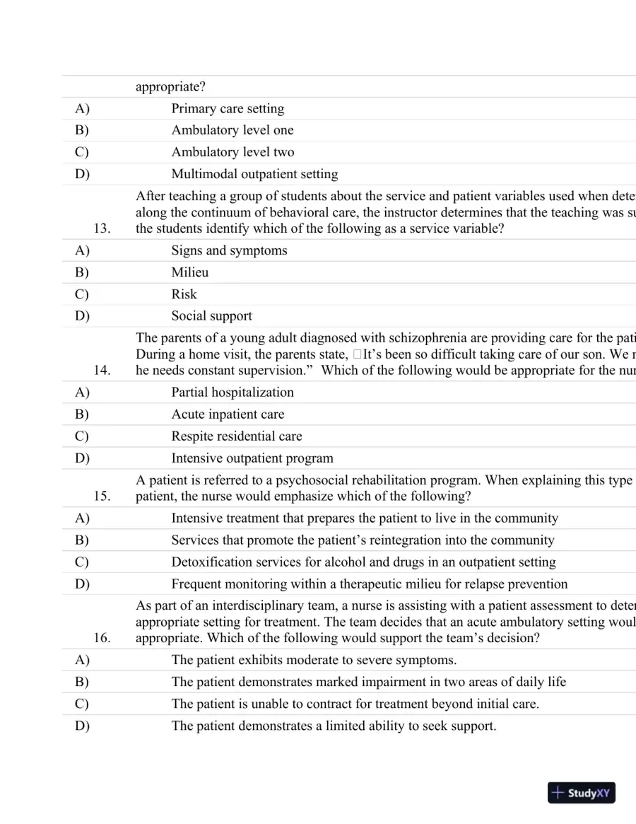 Test Bank For Psychiatric Nursing: Contemporary Practice (Boyd, Psychiatric Nursing) Fifth Edition, page 24