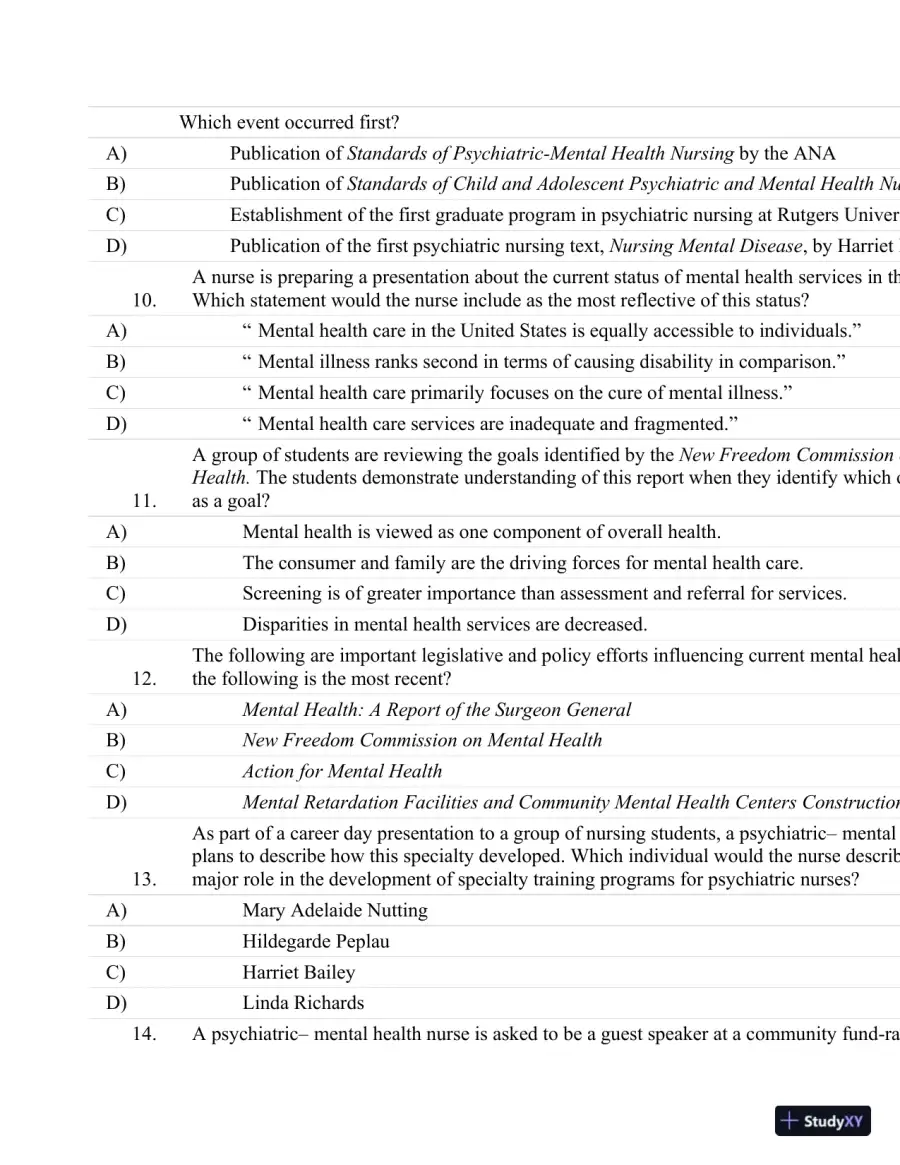 Test Bank For Psychiatric Nursing: Contemporary Practice (Boyd, Psychiatric Nursing) Fifth Edition, page 4