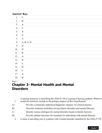 Test Bank For Psychiatric Nursing: Contemporary Practice (Boyd, Psychiatric Nursing) Fifth Edition - Page 6 preview image