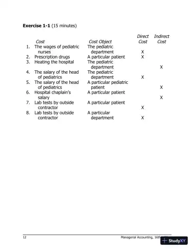 Solution Manual For Managerial Accounting 16th Edition Solution Manual - Page 13 preview image