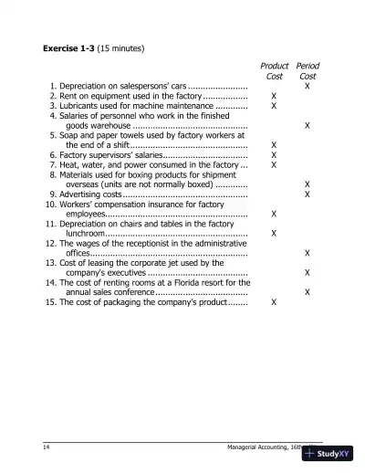 Solution Manual For Managerial Accounting 16th Edition Solution Manual - Page 15 preview image
