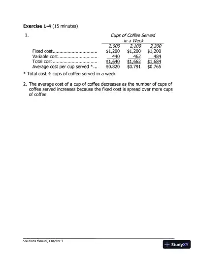 Solution Manual For Managerial Accounting 16th Edition Solution Manual - Page 16 preview image