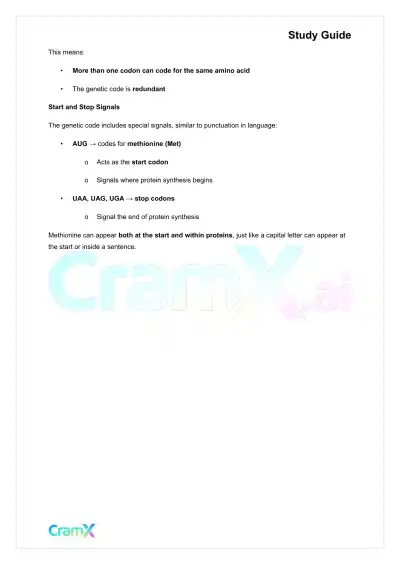 Biochemistry I - Overview of Biological Information Flow - Page 3 preview image