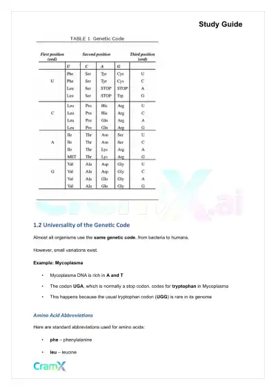 Biochemistry I - Overview of Biological Information Flow - Page 4 preview image