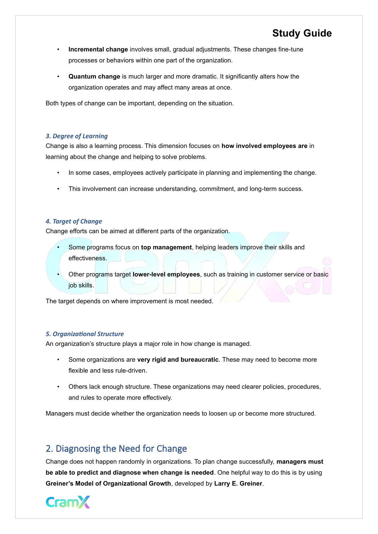 Principles of Management - Managing Change - Page 2 preview image