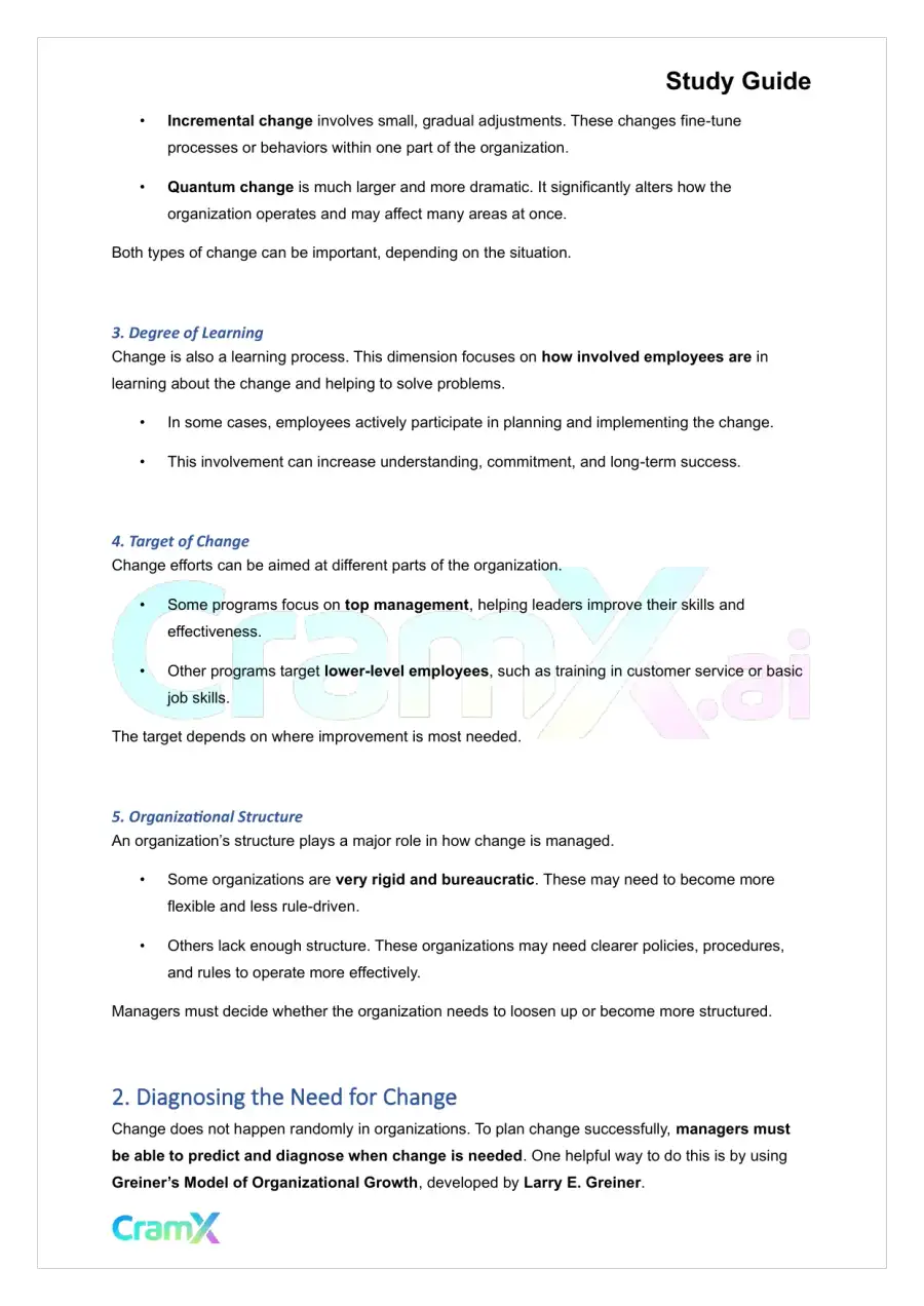 Principles of Management - Managing Change, page 2