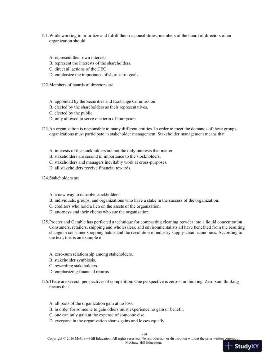 Strategic Management: Creating Competitive Advantages 8th Edition Test Bank, page 15
