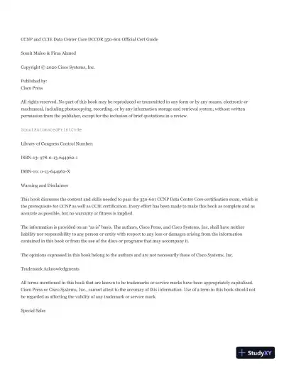 CCNP and CCIE Data Center Core DCCOR 350-601 Official Cert Guide (2020) - Page 16 preview image