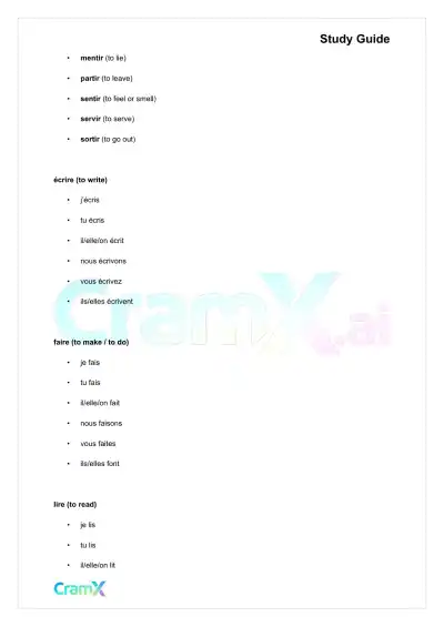 French II – Basic Verbs - Page 10 preview image