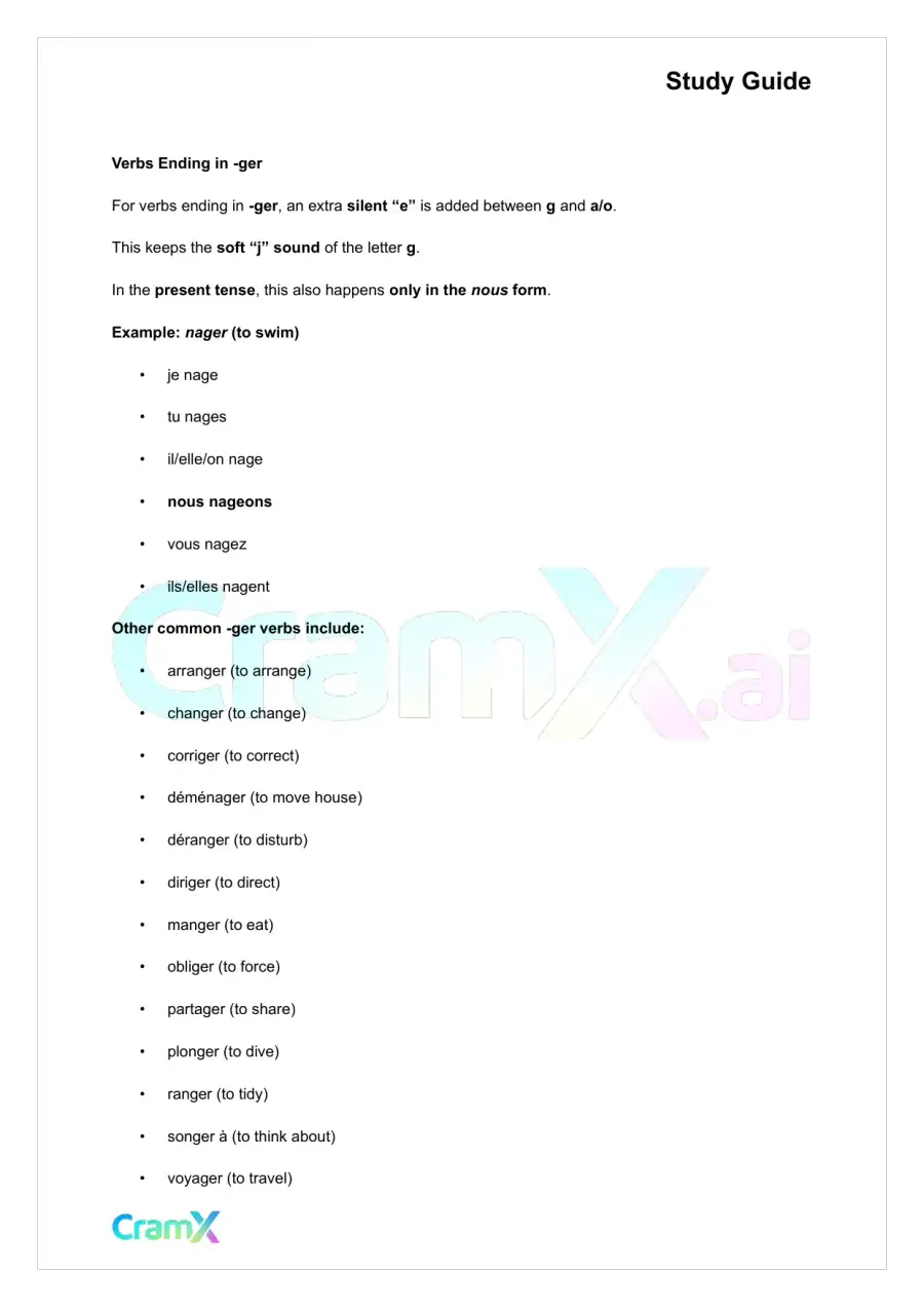 French II – Basic Verbs, page 5