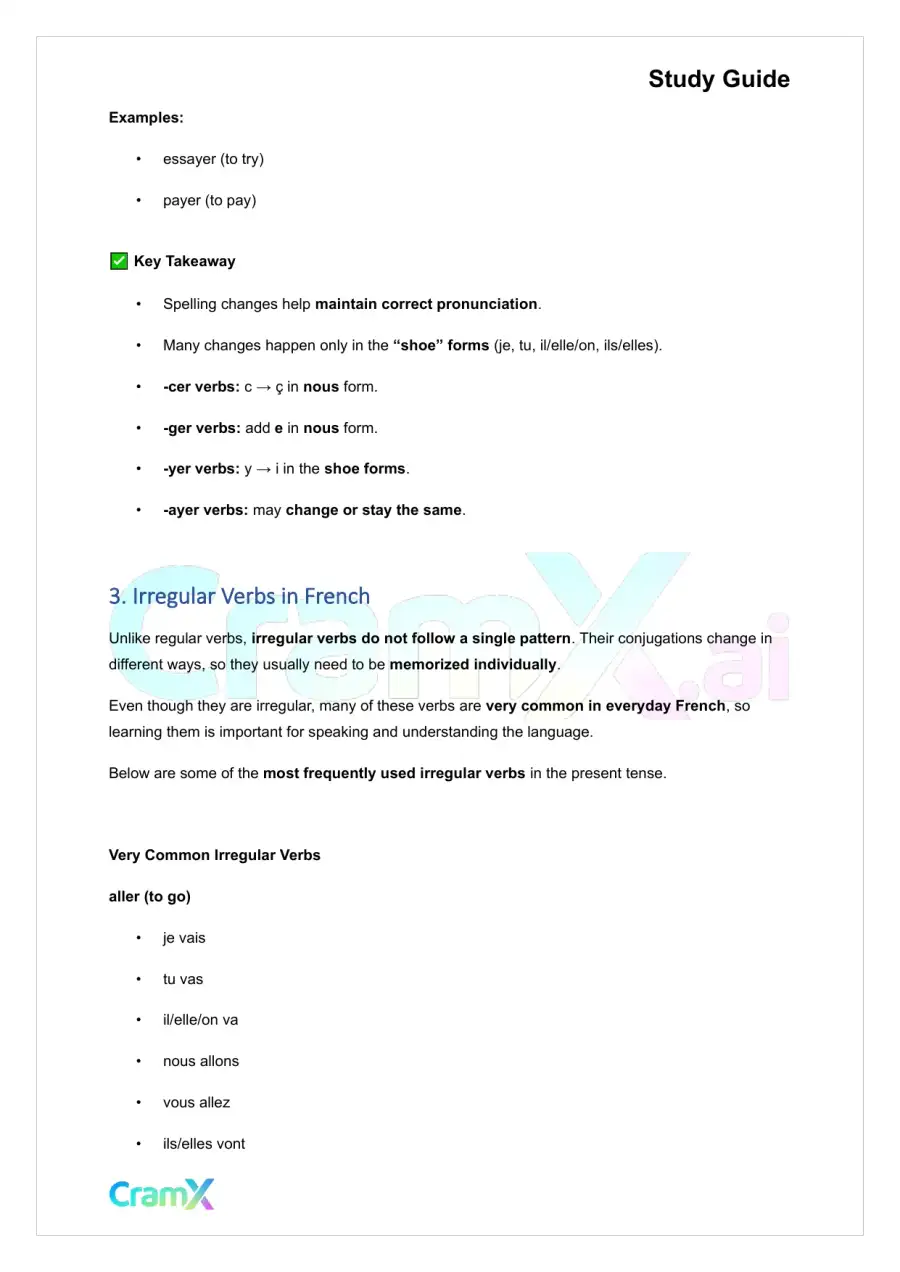 French II – Basic Verbs, page 7