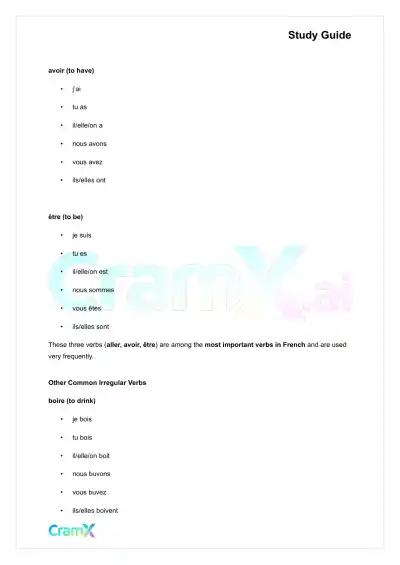 French II – Basic Verbs - Page 8 preview image