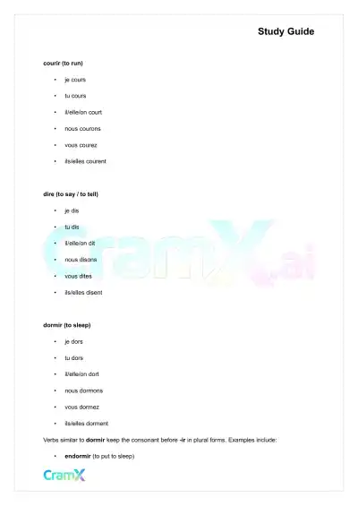 French II – Basic Verbs - Page 9 preview image