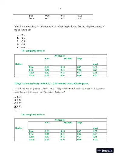 Probability and Statistics: True/False Statements and Explanations - Page 4 preview image