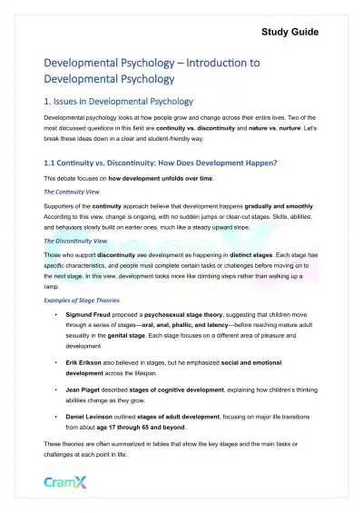 Developmental Psychology - Introduction to Developmental Psychology.docx - Page 1 preview image