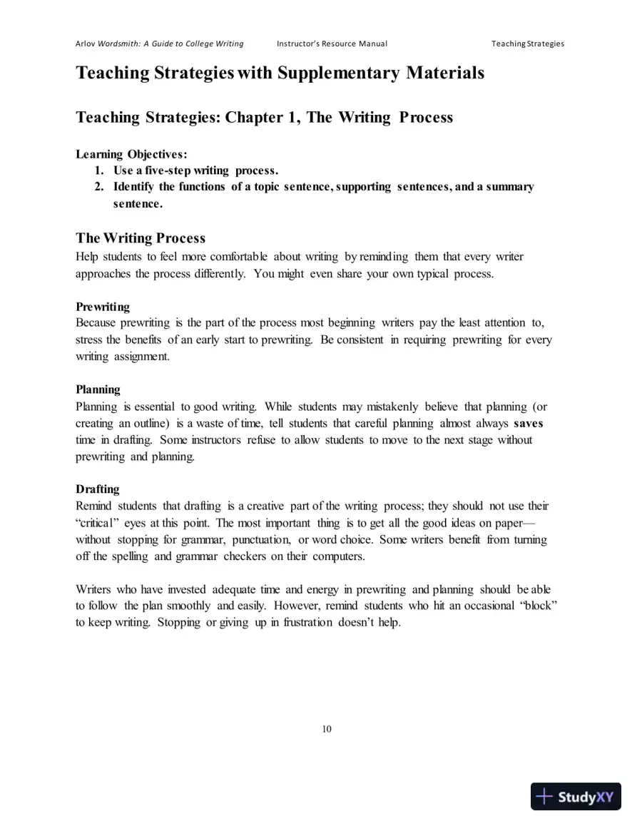 Wordsmith: A Guide to College Writing, 7th Edition Class Notes, page 14