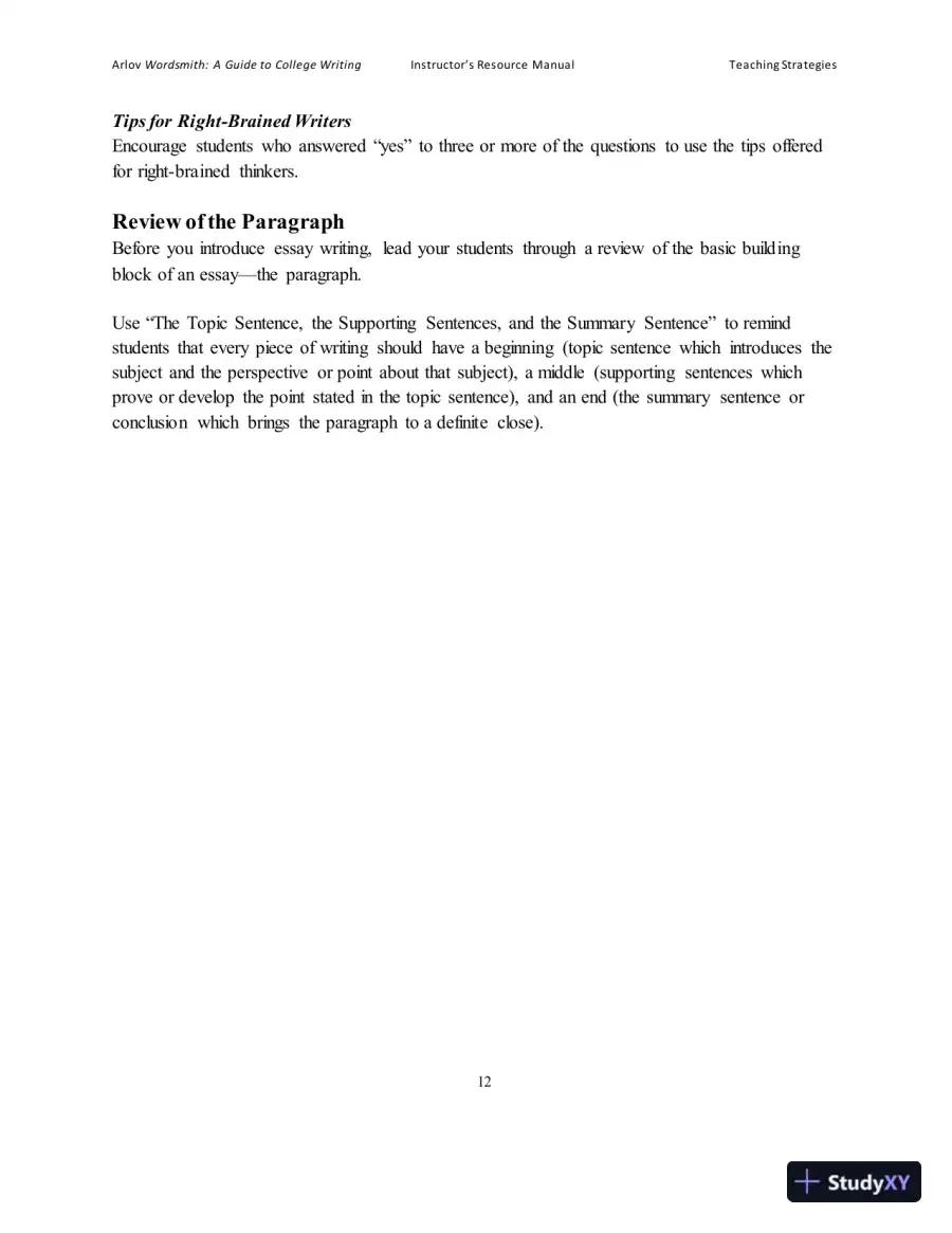 Wordsmith: A Guide to College Writing, 7th Edition Class Notes, page 16