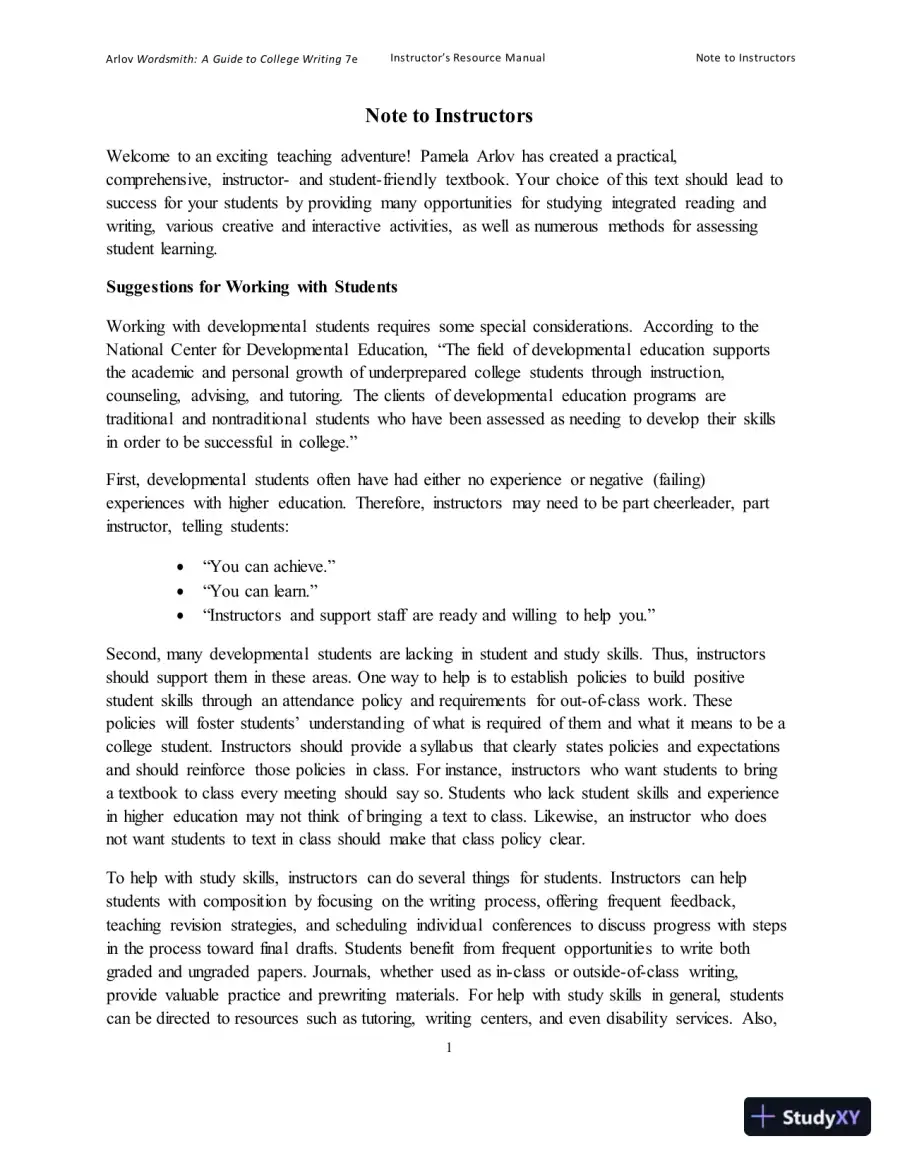 Wordsmith: A Guide to College Writing, 7th Edition Class Notes, page 5