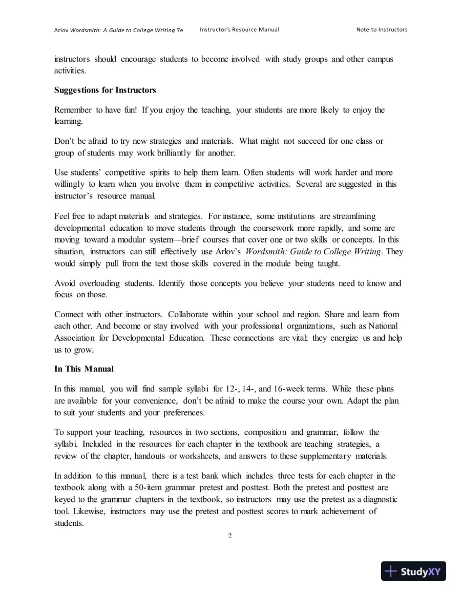 Wordsmith: A Guide to College Writing, 7th Edition Class Notes, page 6