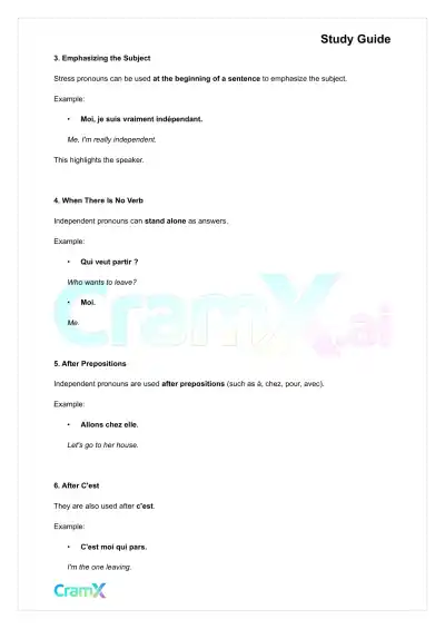 French I - Pronouns - Page 2 preview image