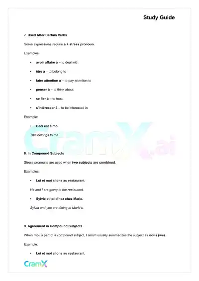 French I - Pronouns - Page 3 preview image