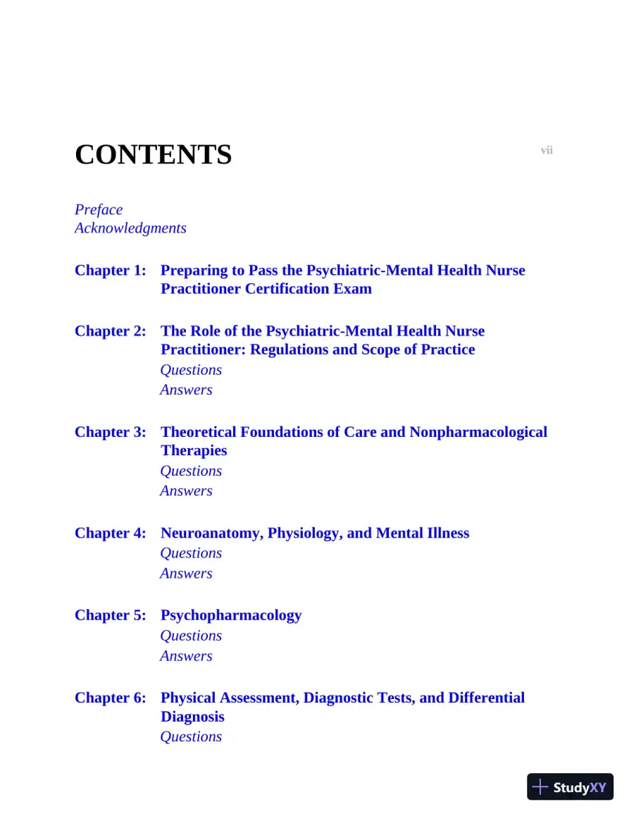 The Psychiatric-Mental Health Nurse Practitioner Certification Review Manual (2020), page 10
