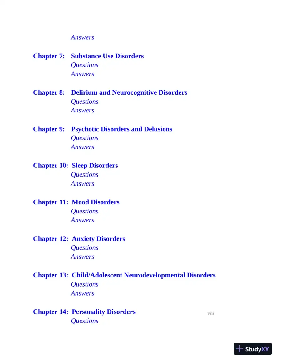 The Psychiatric-Mental Health Nurse Practitioner Certification Review Manual (2020), page 11