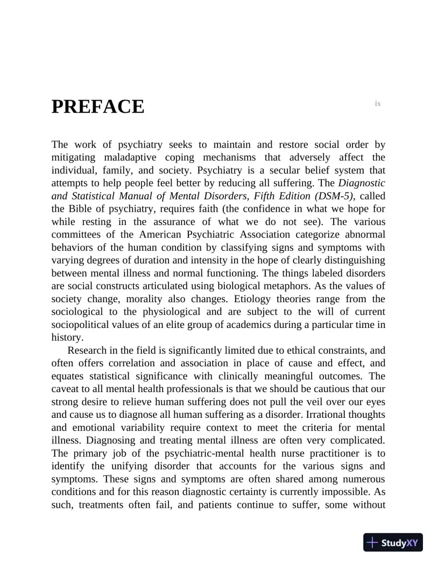 The Psychiatric-Mental Health Nurse Practitioner Certification Review Manual (2020), page 13