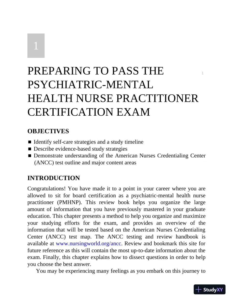The Psychiatric-Mental Health Nurse Practitioner Certification Review Manual (2020), page 16