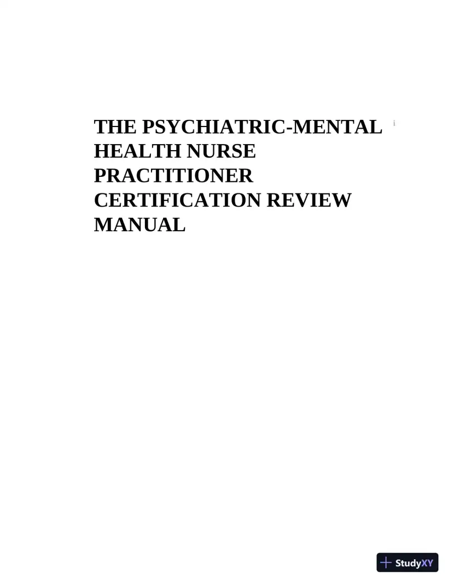 The Psychiatric-Mental Health Nurse Practitioner Certification Review Manual (2020), page 3