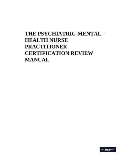 The Psychiatric-Mental Health Nurse Practitioner Certification Review Manual (2020) - Page 3 preview image