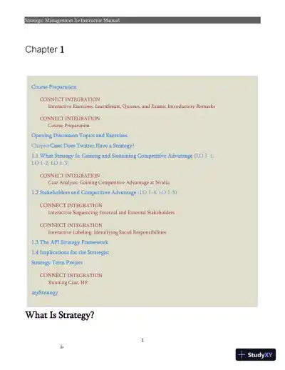 Strategic Management 3rd Edition Solution Manual - Page 1 preview image