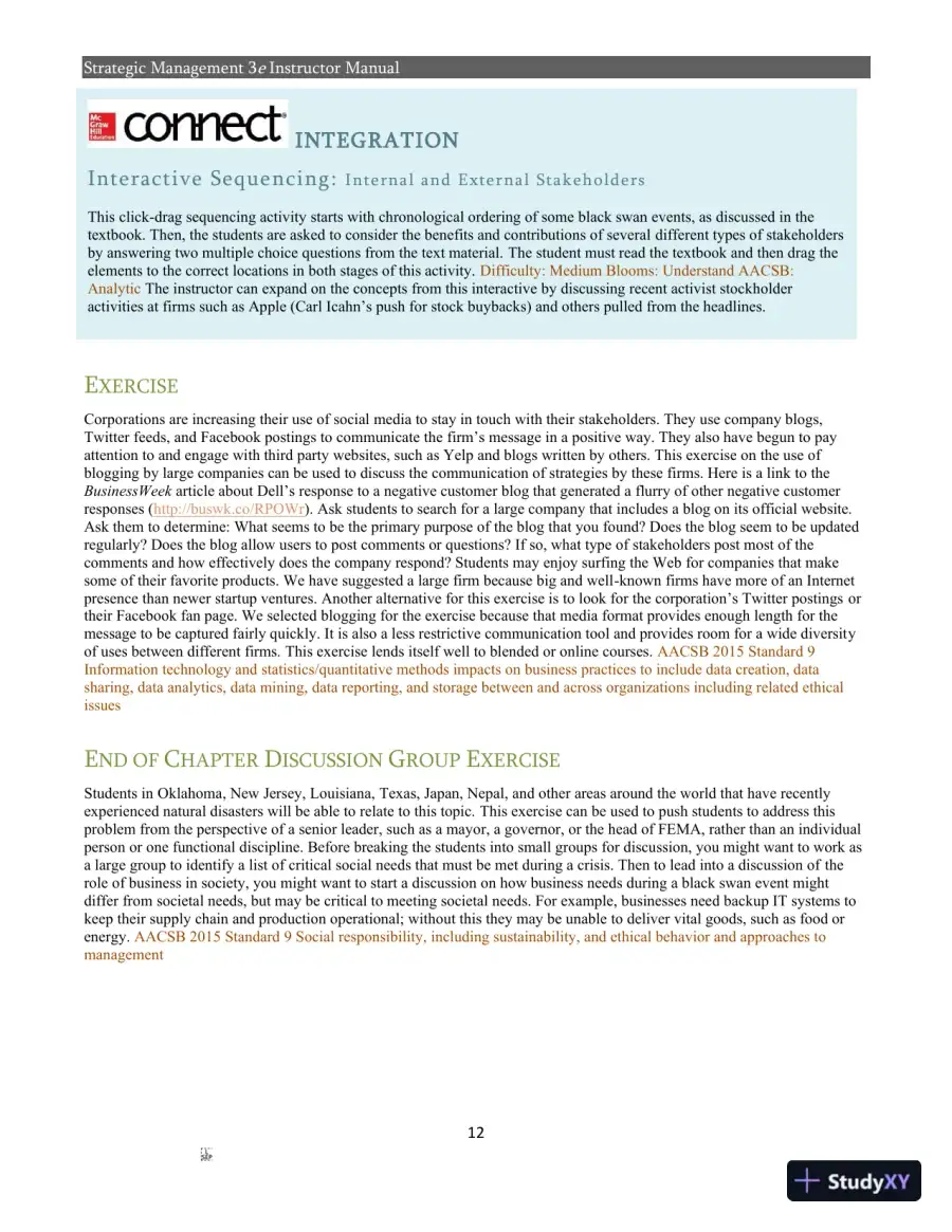 Strategic Management 3rd Edition Solution Manual, page 10