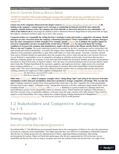 Strategic Management 3rd Edition Solution Manual - Page 11 preview image