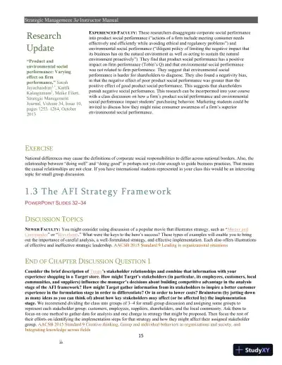 Strategic Management 3rd Edition Solution Manual - Page 13 preview image