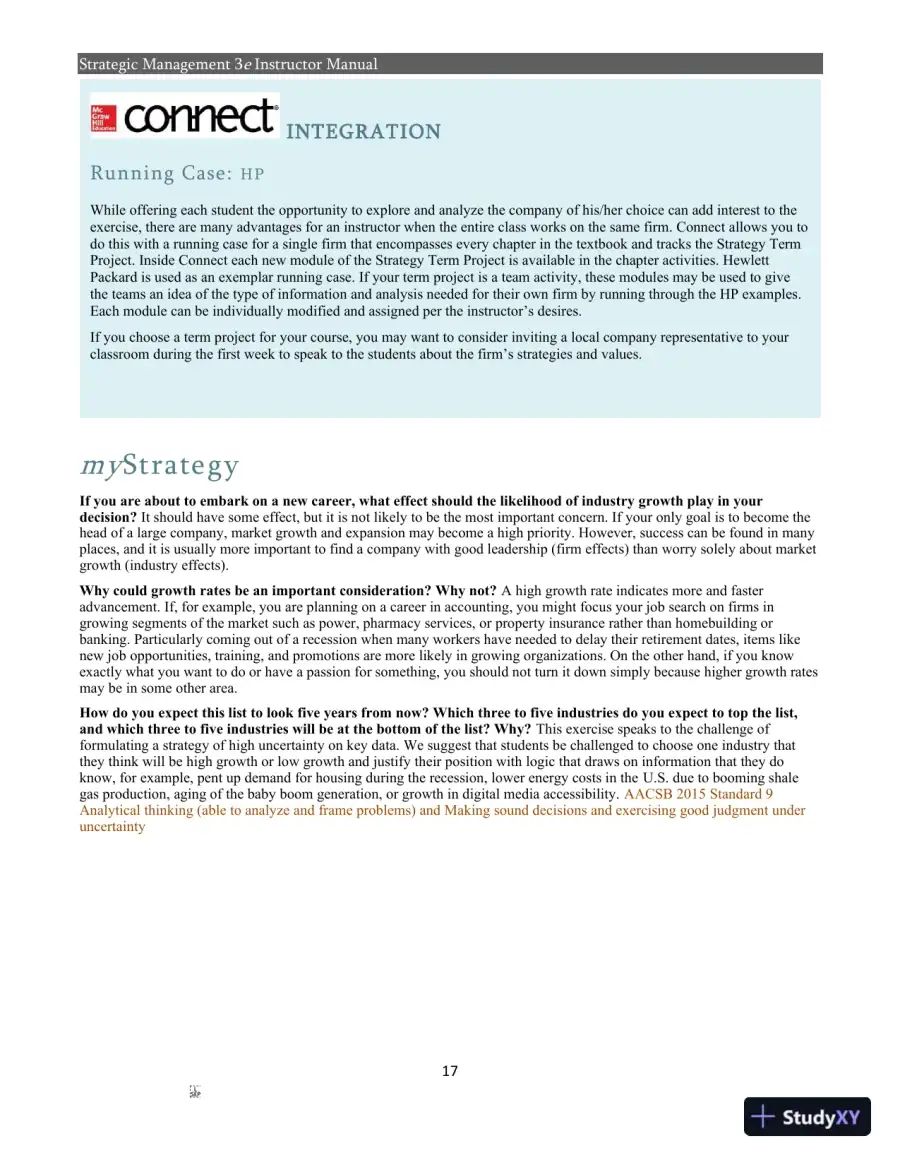 Strategic Management 3rd Edition Solution Manual, page 15