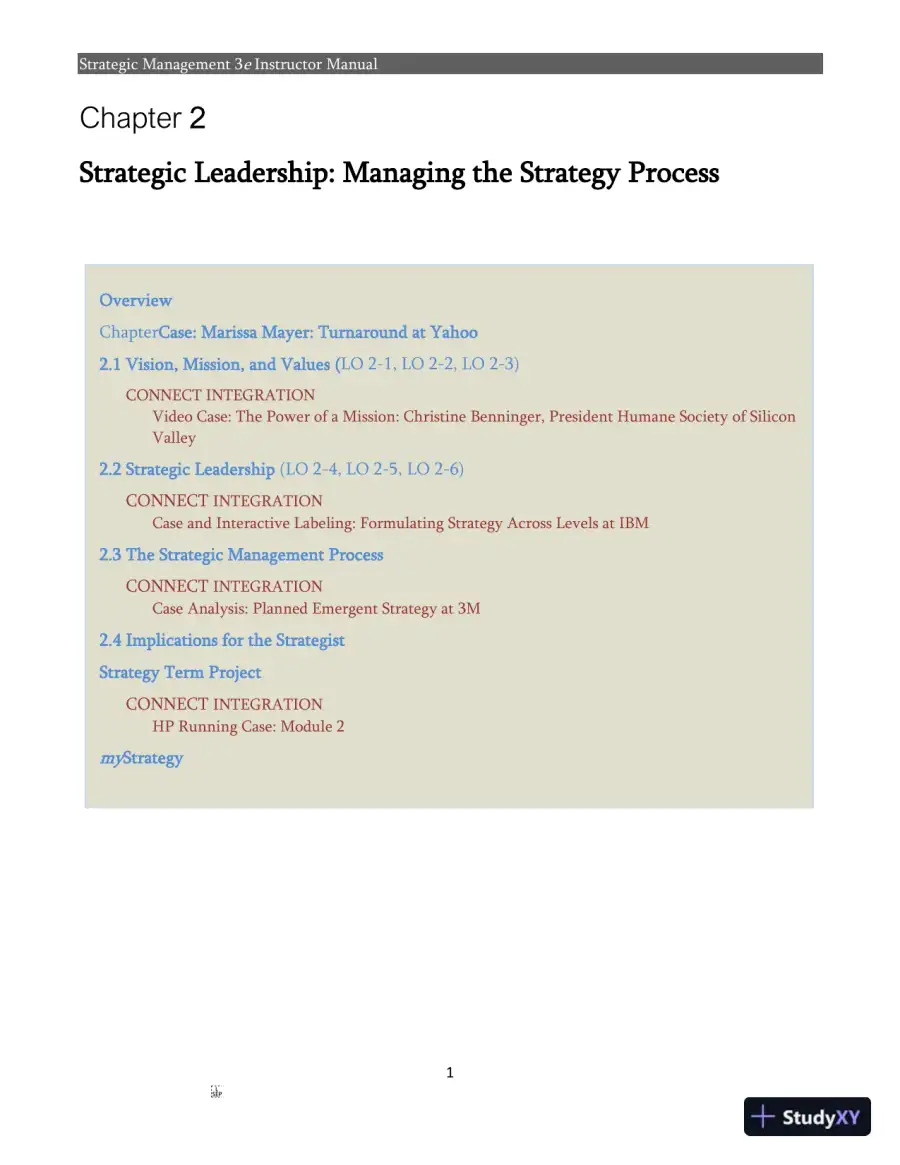 Strategic Management 3rd Edition Solution Manual, page 16
