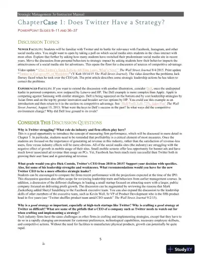 Strategic Management 3rd Edition Solution Manual - Page 3 preview image