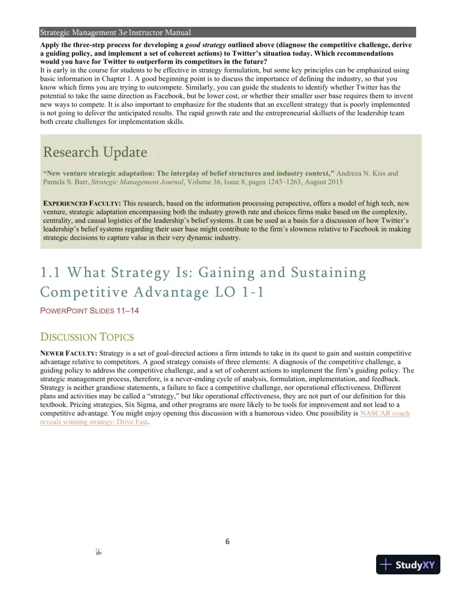 Strategic Management 3rd Edition Solution Manual, page 4