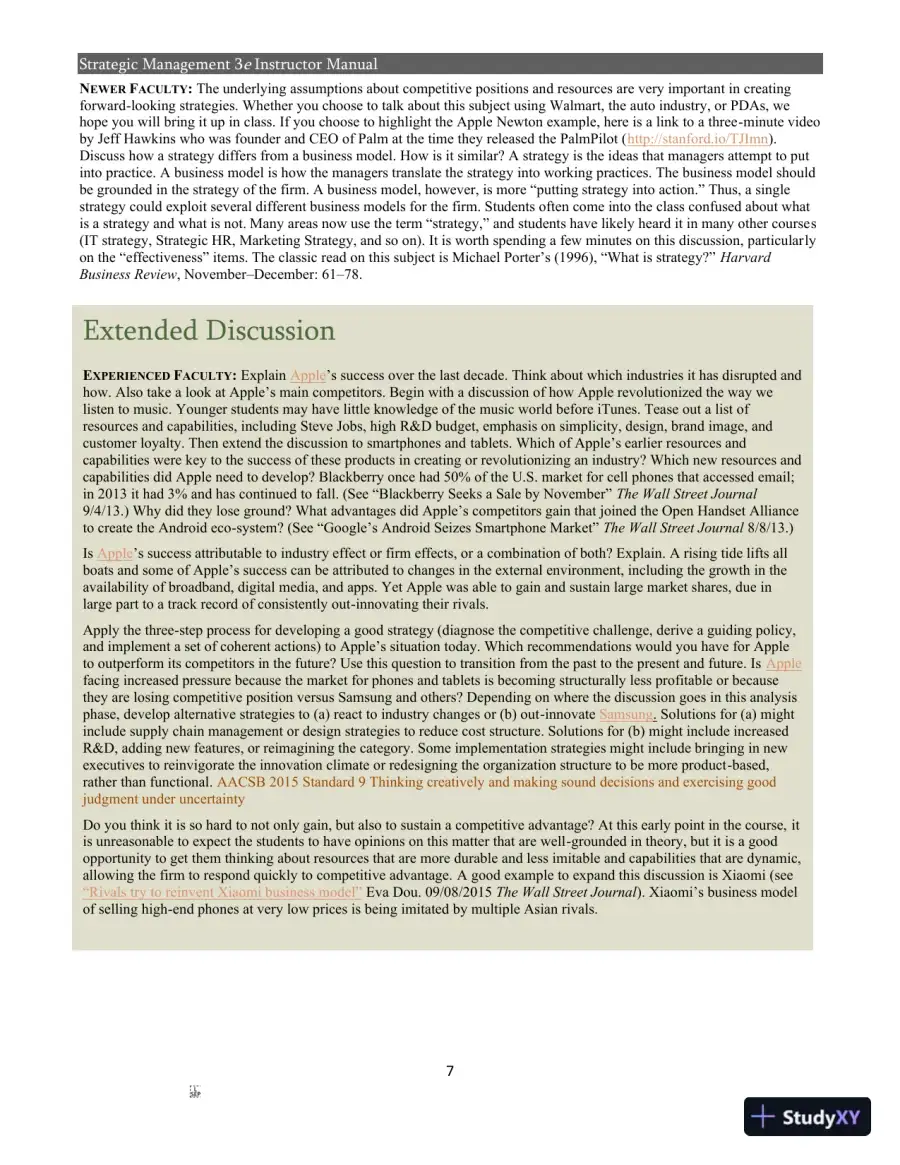 Strategic Management 3rd Edition Solution Manual, page 5