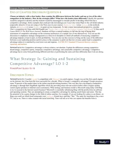 Strategic Management 3rd Edition Solution Manual - Page 6 preview image