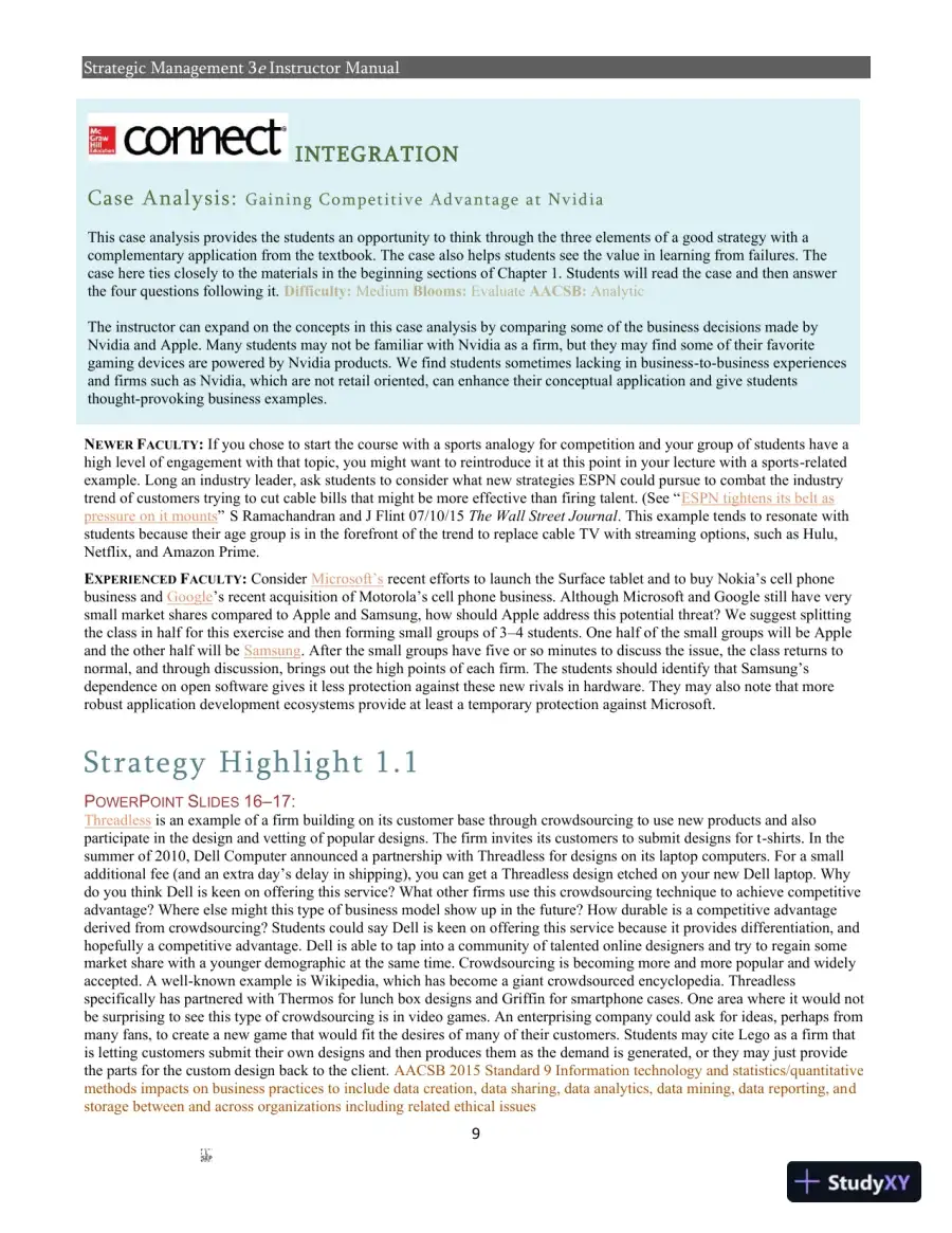 Strategic Management 3rd Edition Solution Manual, page 7
