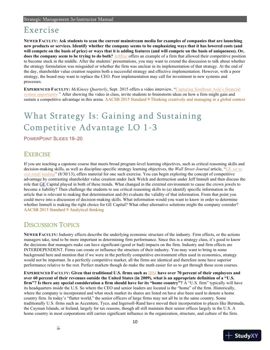 Strategic Management 3rd Edition Solution Manual, page 8