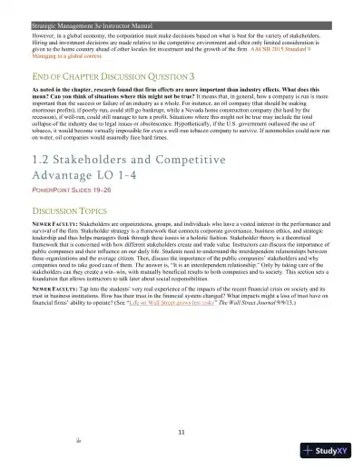 Strategic Management 3rd Edition Solution Manual - Page 9 preview image