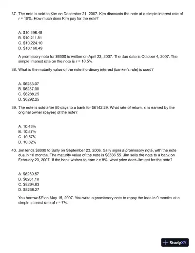Mathematics of Finance 8th Edition Test Bank - Page 10 preview image