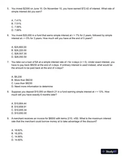 Mathematics of Finance 8th Edition Test Bank - Page 3 preview image