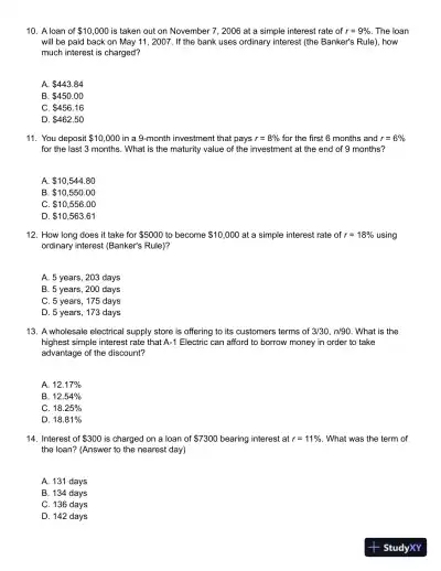 Mathematics of Finance 8th Edition Test Bank - Page 4 preview image