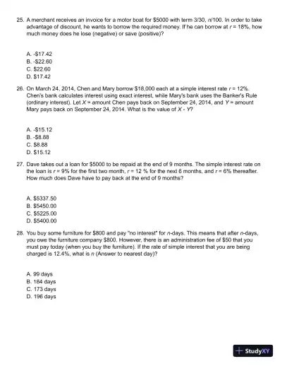 Mathematics of Finance 8th Edition Test Bank - Page 7 preview image
